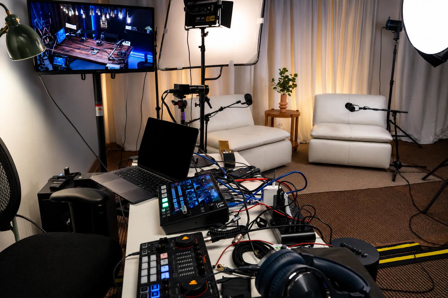 Mesa de control y mezcla del estudio